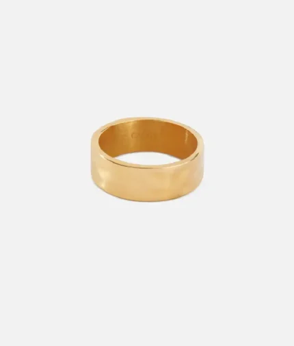 Cainte Gold Hammered Ring 8MM 3.webp